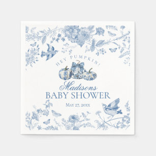 Serviette En Papier Citrouille Toile Bleue Florale Française Bébé Show