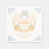 Serviette En Papier Citrouille Toile Crest Elegant Baby shower garçon (Devant)
