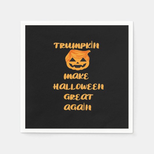 Serviette En Papier Citrouille Trumpkin Halloween Design - Funny Autom (Devant)