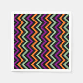 Serviette En Papier Citrouille, violet, vert et noir V. Chevron Papier (Devant)