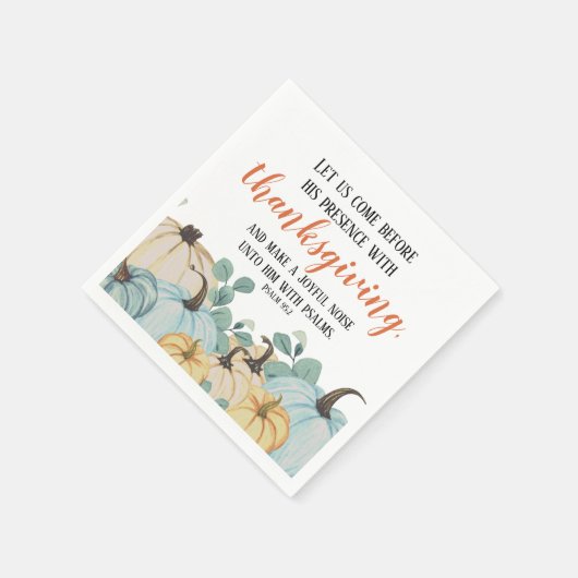 Serviette En Papier Citrouilles aquarelles et Écritures de Thanksgivin (Coin)