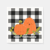 Serviette En Papier Citrouilles bons thanksgivings Sur Plaid (Devant)