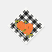 Serviette En Papier Citrouilles bons thanksgivings Sur Plaid (Coin)