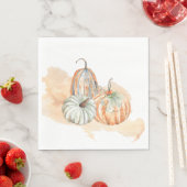 Serviette En Papier Citrouilles d'aquarelle automne (En situation)