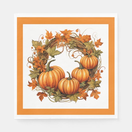 Serviette En Papier Citrouilles d'automne (Devant)