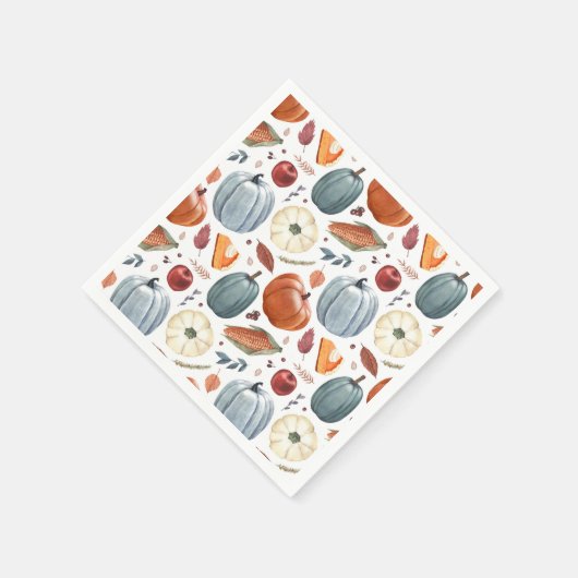 Serviette En Papier Citrouilles d'automne et feuilles d'automne Motif (Coin)