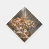Serviette En Papier Citrouilles d'automne et mamans dans une grange (Coin)