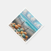 Serviette En Papier Citrouilles d'automne sur une plage (Coin)