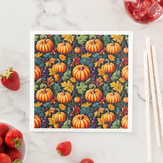Serviette En Papier Citrouilles de Big and Little Fall (En situation)