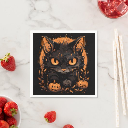 Serviette En Papier Citrouilles de Halloween (En situation)