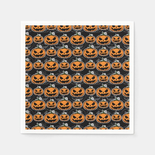 Serviette En Papier Citrouilles de Jack O'Lantern pour une fête d'Hall (Devant)