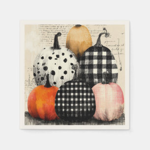 Serviette En Papier Citrouilles de récolte artistique
