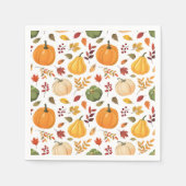 Serviette En Papier Citrouilles de récolte et Motif de feuilles d'auto (Devant)