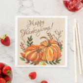Serviette En Papier Citrouilles de Thanksgiving (En situation)