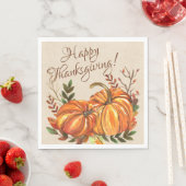 Serviette En Papier Citrouilles de Thanksgiving (En situation)