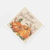 Serviette En Papier Citrouilles de Thanksgiving (Coin)