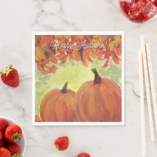 Serviette En Papier Citrouilles de Thanksgiving #3 Feuilles d'automne