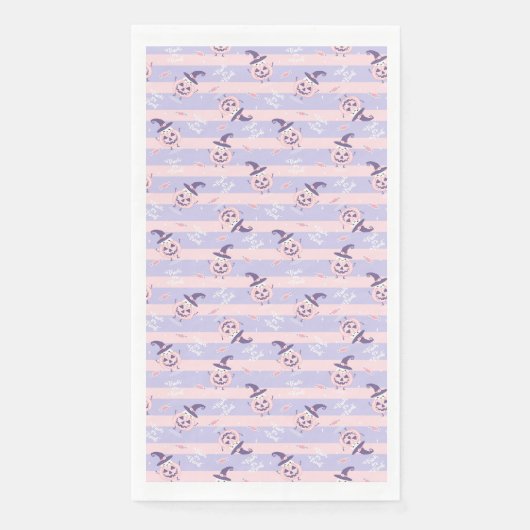 Serviette En Papier Citrouilles d'Halloween mignonne et Motif Casquett (Devant)