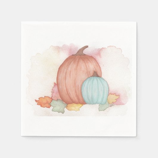 Serviette En Papier Citrouilles et Feuilles d'automne (Devant)