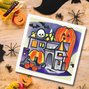 Serviette En Papier Citrouilles, fantômes, chauves-souris d'Halloween