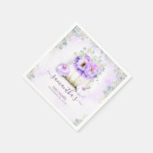 Serviette En Papier Citrouilles floraux violet Baby shower d'automne (Coin)