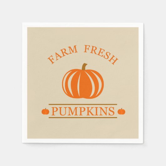 Serviette En Papier Citrouilles frais de ferme automne (Devant)