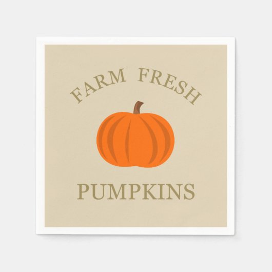 Serviette En Papier Citrouilles frais de ferme automne (Devant)