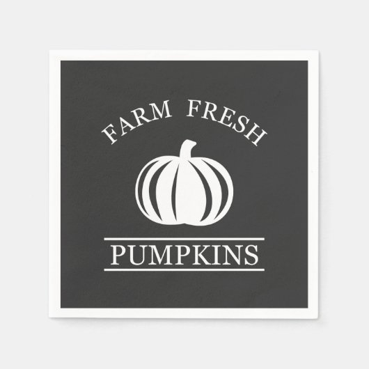 Serviette En Papier Citrouilles frais de ferme automne (Devant)