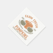 Serviette En Papier Citrouilles frais de ferme | Main saisie (Coin)