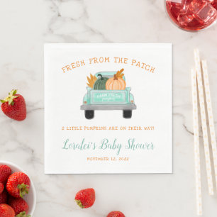 Serviette En Papier Citrouilles jumeaux dans le Baby shower d'automne 