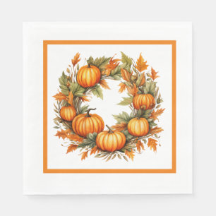 Serviette En Papier Citrouilles oranges