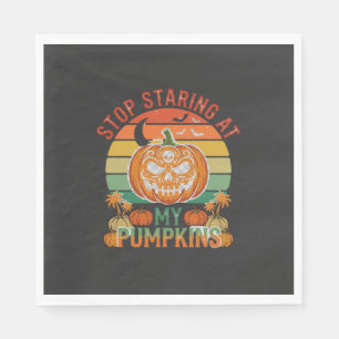 Serviette En Papier Citrouilles Regard Fixe Halloween Crâne Rétro Couc