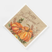 Serviette En Papier Citrouilles rustiques de Thanksgiving (Coin)