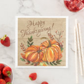 Serviette En Papier Citrouilles rustiques de Thanksgiving (En situation)
