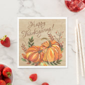 Serviette En Papier Citrouilles rustiques de Thanksgiving (En situation)