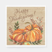Serviette En Papier Citrouilles rustiques de Thanksgiving (Devant)