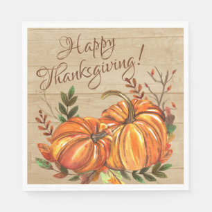 Serviette En Papier Citrouilles rustiques de Thanksgiving