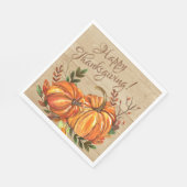 Serviette En Papier Citrouilles rustiques de Thanksgiving (Coin)