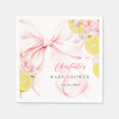 Serviette En Papier Citrus Baby shower citron cou rose (Devant)