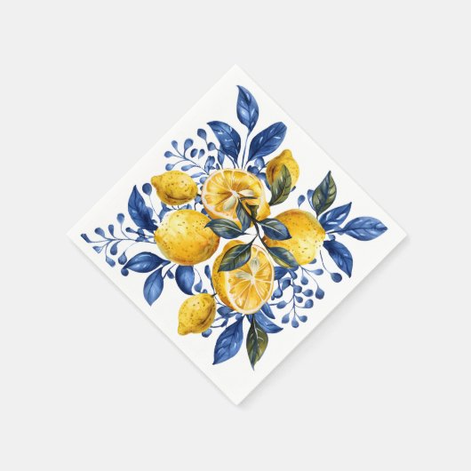 Serviette En Papier Citrus bleu citron été (Coin)