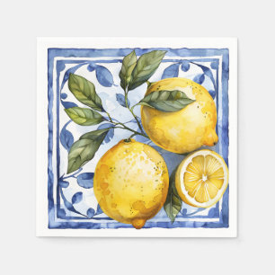 Serviette En Papier Citrus bleu citron été