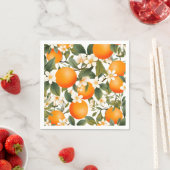 Serviette En Papier Citrus botanique orange de Little Cutie (En situation)