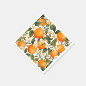 Serviette En Papier Citrus botanique orange de Little Cutie (Coin)