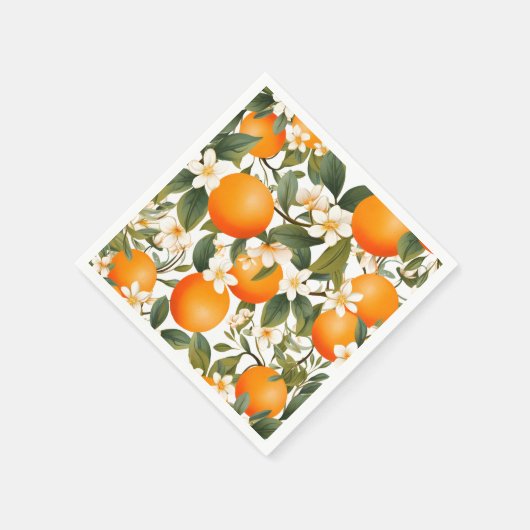 Serviette En Papier Citrus botanique orange de Little Cutie (Coin)