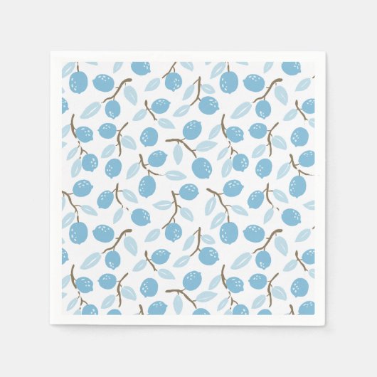 Serviette En Papier Citrus Charme bleu (Devant)