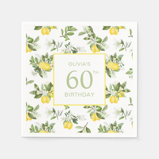 Serviette En Papier Citrus citron 60e anniversaire (Devant)
