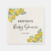 Serviette En Papier Citrus Citron thème Baby shower serviettes (Devant)