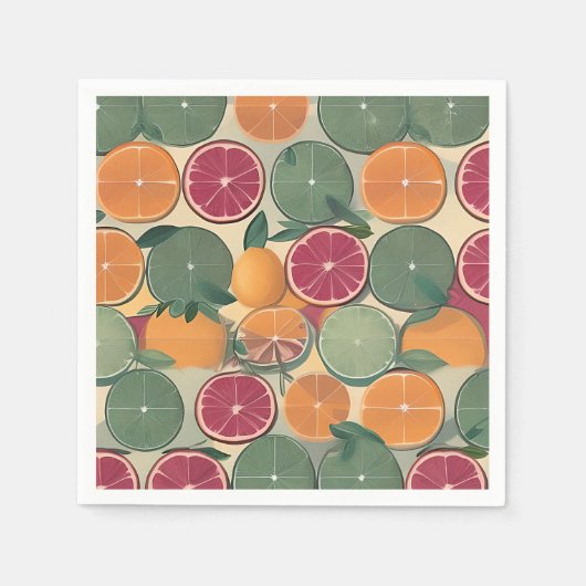Serviette En Papier Citrus dans les tons muets (Devant)