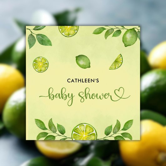 Serviette En Papier Citrus de citron vert frais Baby shower neutre