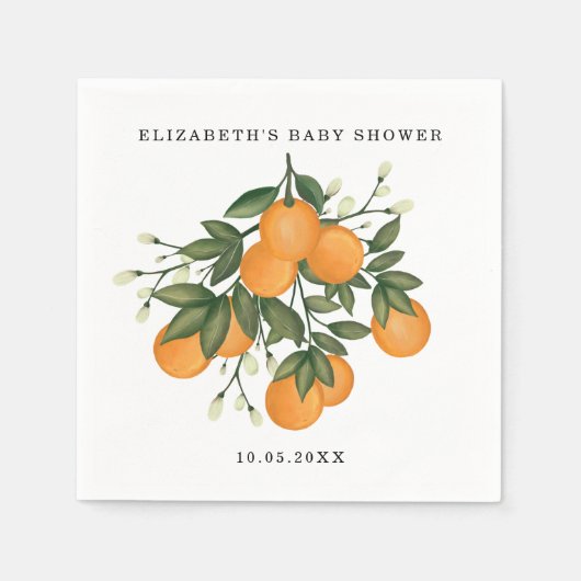 Serviette En Papier Citrus doux Botanique Orange Végétal Douche (Devant)